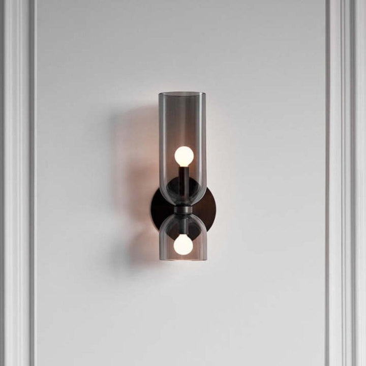 Modern Cylindrical Lighting Wall Light Sconce With Dual Shades