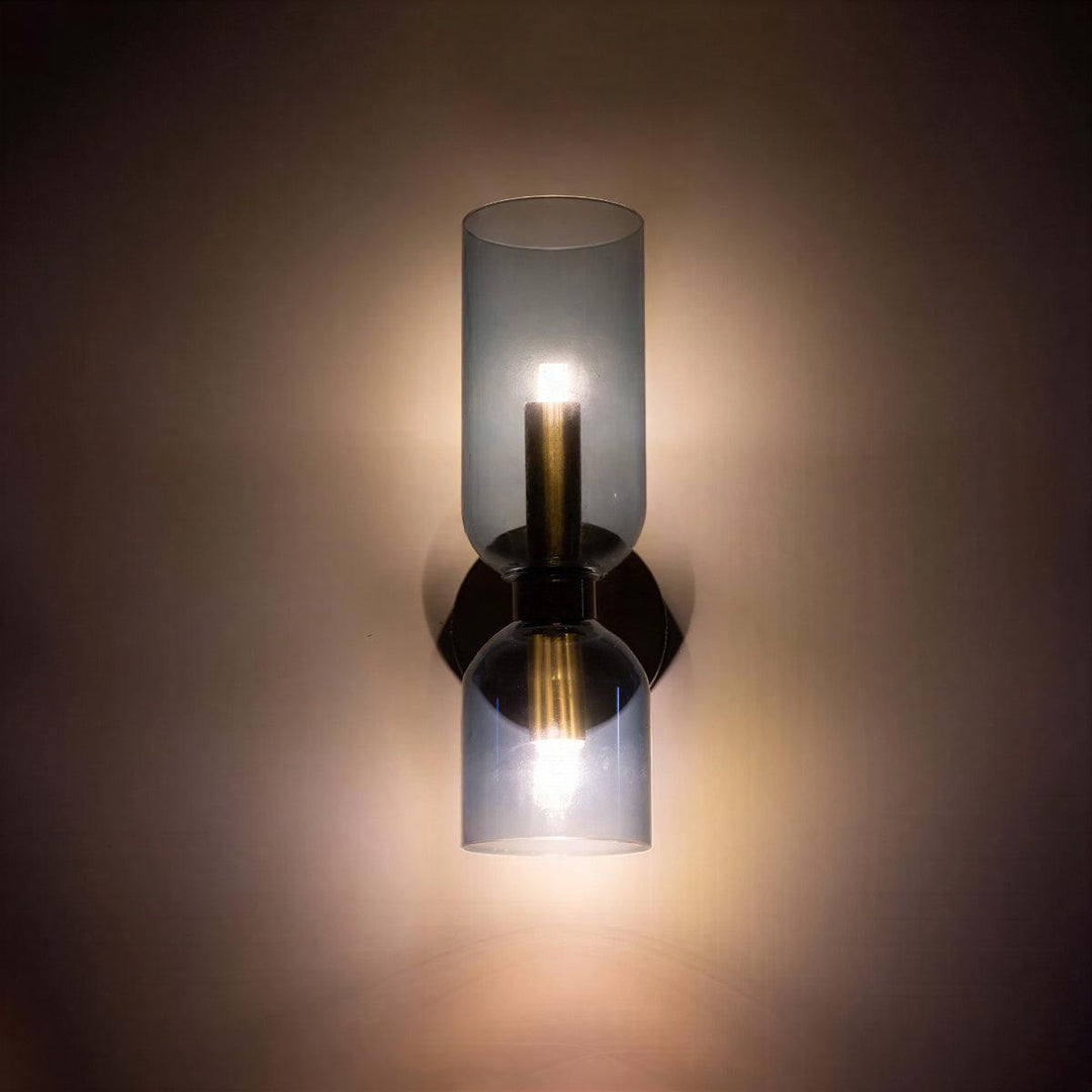 Modern Cylindrical Lighting Wall Light Sconce With Dual Shades