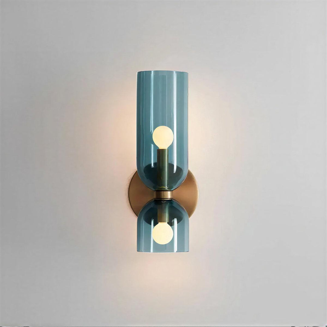 Modern Cylindrical Lighting Wall Light Sconce With Dual Shades