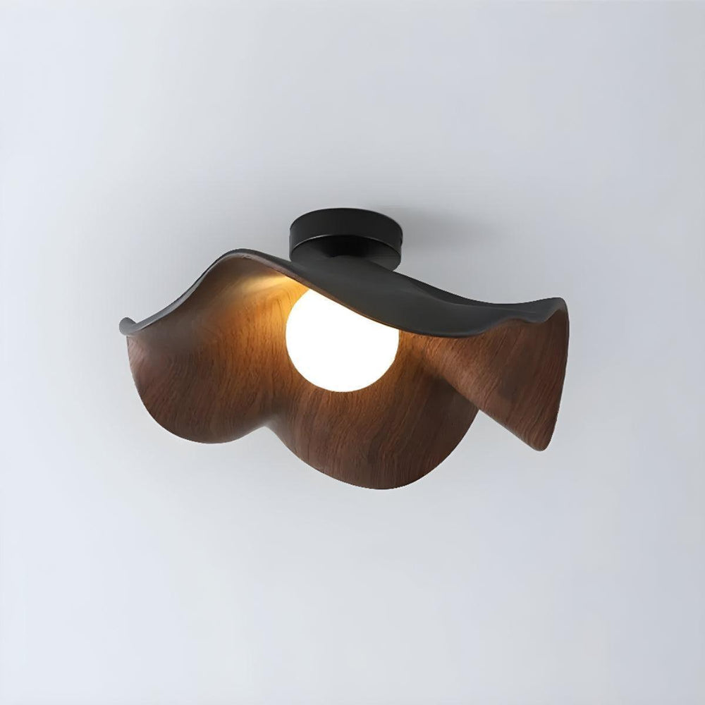 Modern Flush Mount Ceiling Light Fixture With Floral Wave Shape