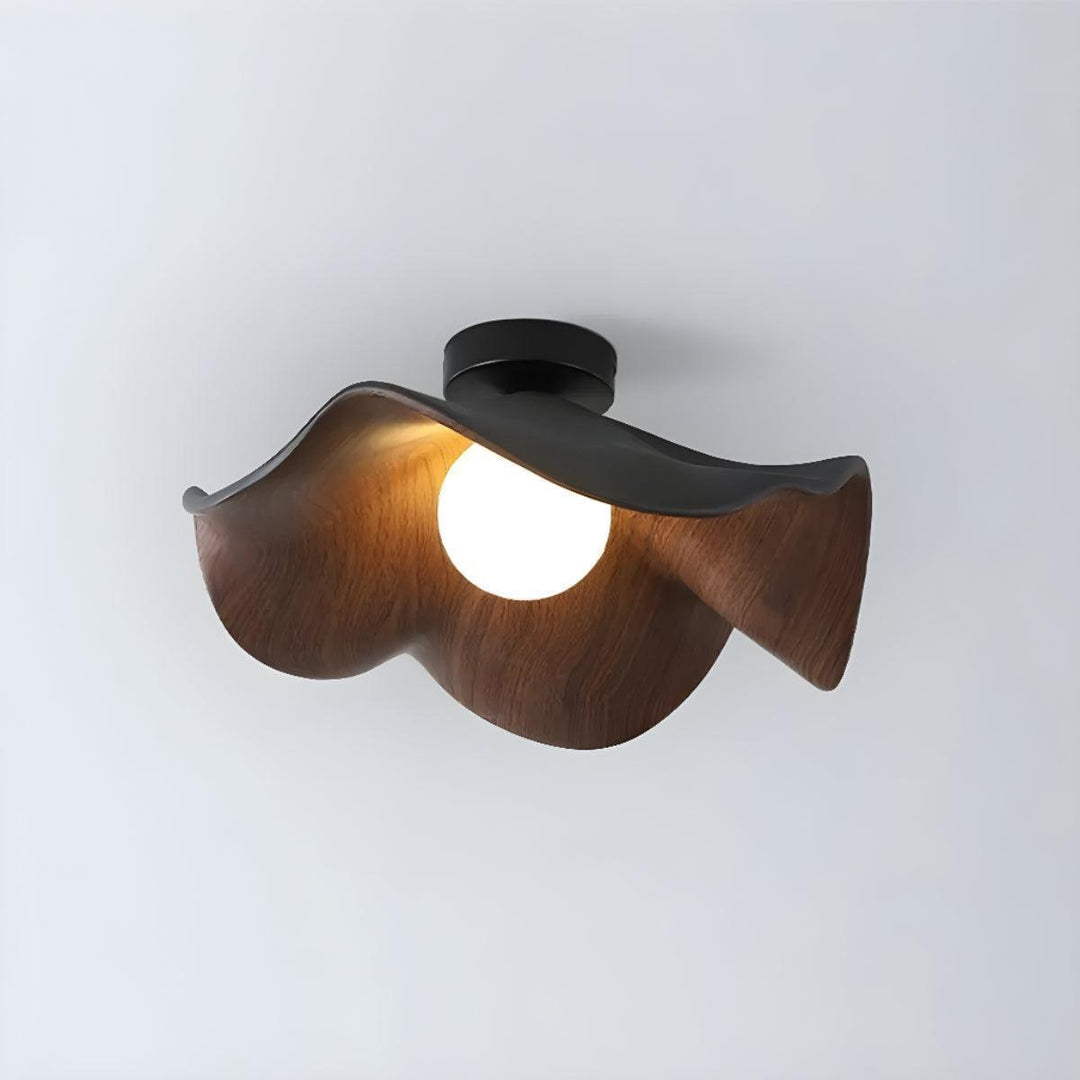 Modern Flush Mount Ceiling Light Fixture With Floral Wave Shape