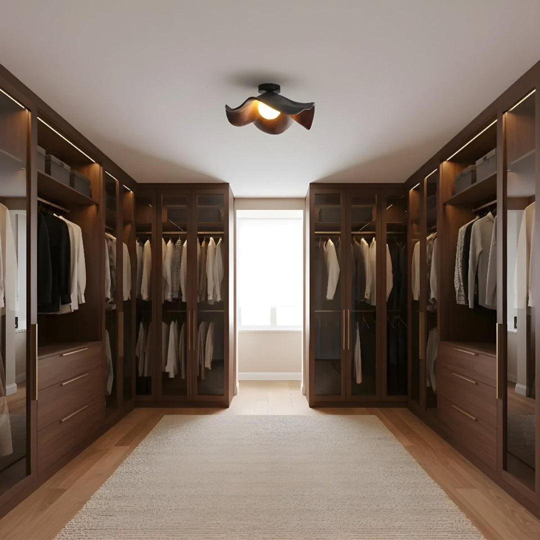 Modern Flush Mount Ceiling Light Fixture With Floral Wave Shape