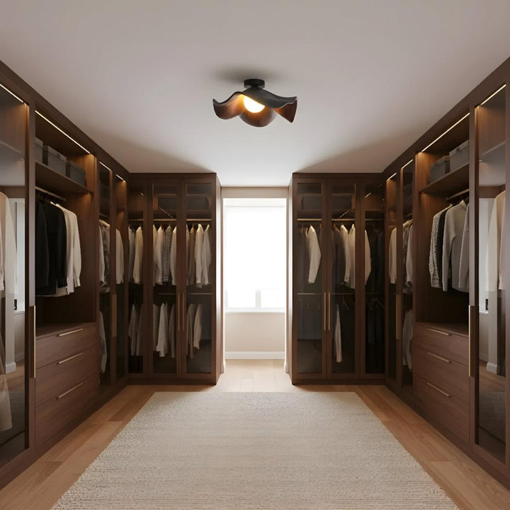 Modern Flush Mount Ceiling Light Fixture With Floral Wave Shape