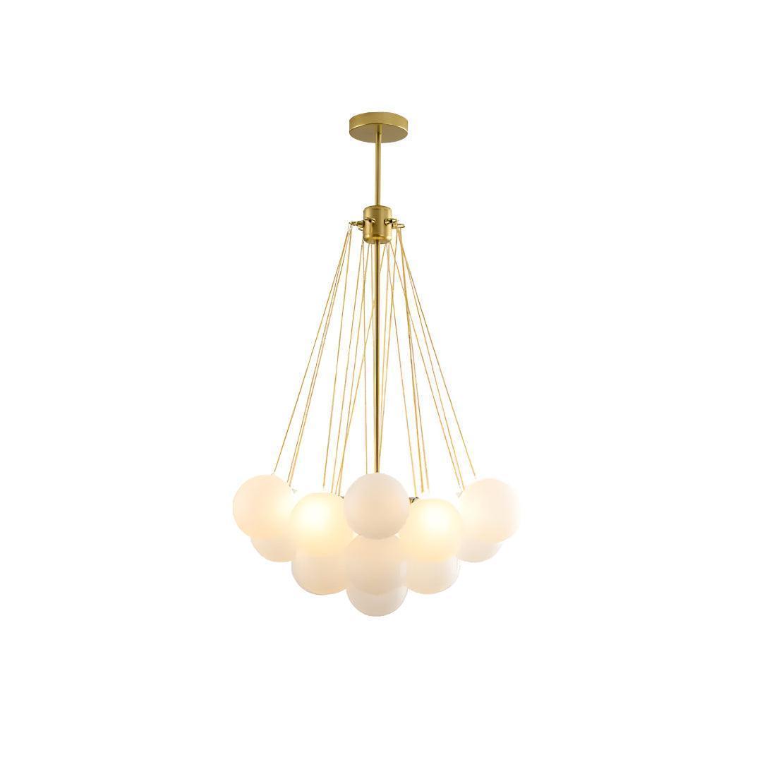 Modern Hanging Bubble Chandelier With Floating Orb Cluster Design