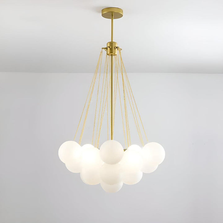 Modern Hanging Bubble Chandelier With Floating Orb Cluster Design