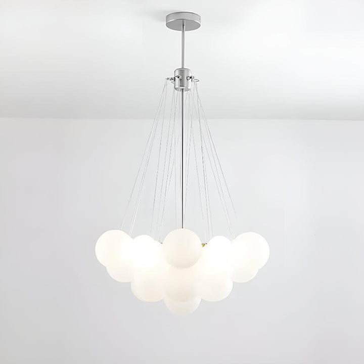 Modern Hanging Bubble Chandelier With Floating Orb Cluster Design