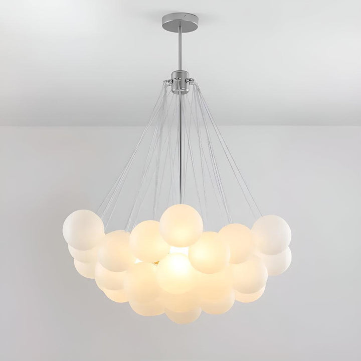 Modern Hanging Bubble Chandelier With Floating Orb Cluster Design