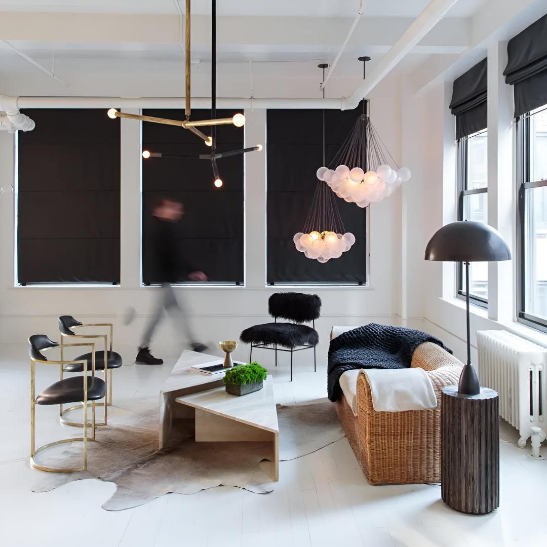 Modern Hanging Bubble Chandelier With Floating Orb Cluster Design