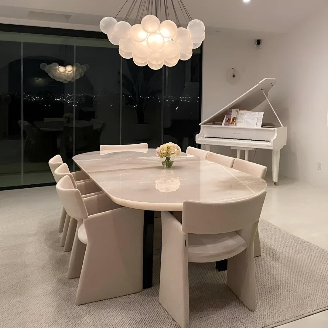 Modern Hanging Bubble Chandelier With Floating Orb Cluster Design