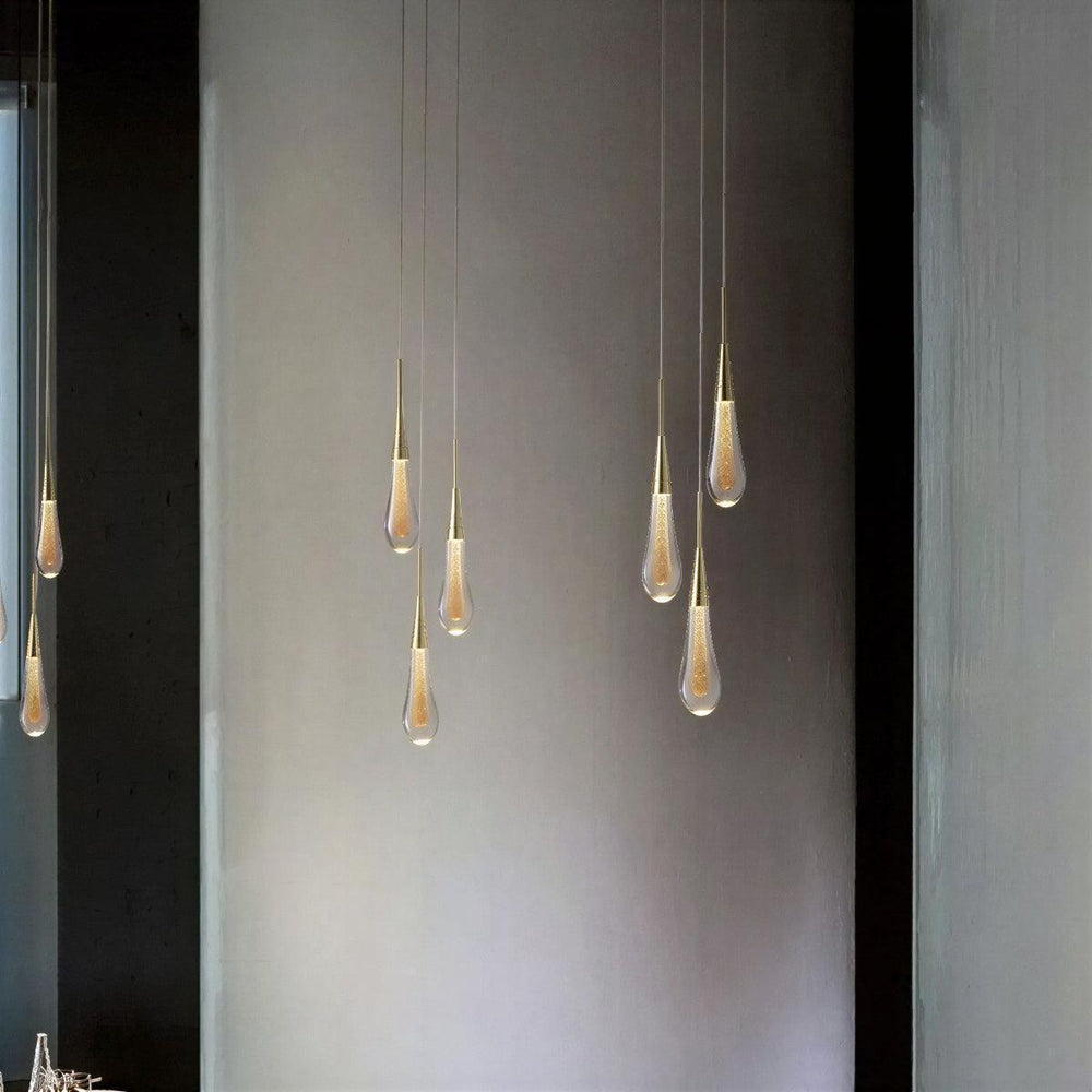 Modern Hanging Light Fixture And Pendant Lamp With Teardrop Design