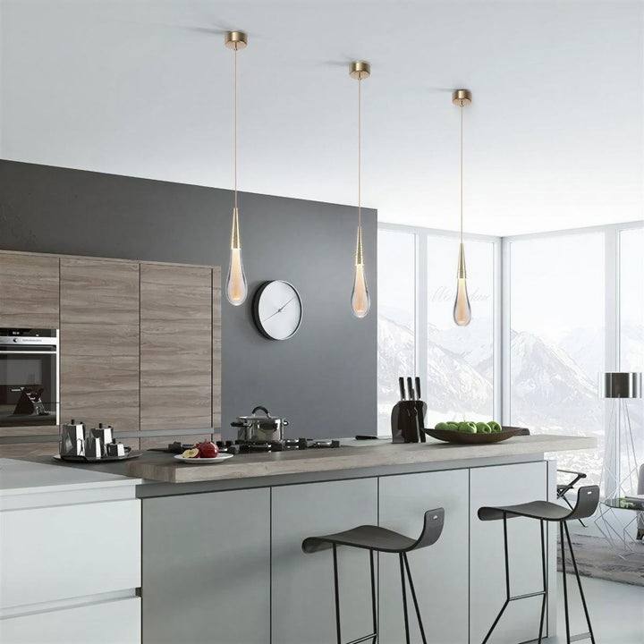 Modern Hanging Light Fixture And Pendant Lamp With Teardrop Design