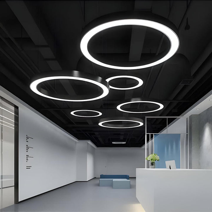 Modern Office And Gym Ceiling Lighting With Suspended Ring