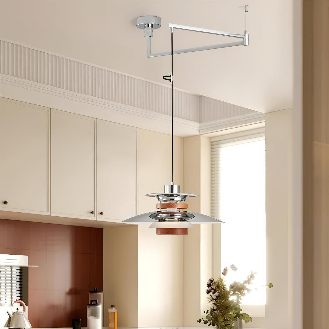 Modern Pendant Light With Adjustable Swing Arm Mechanism