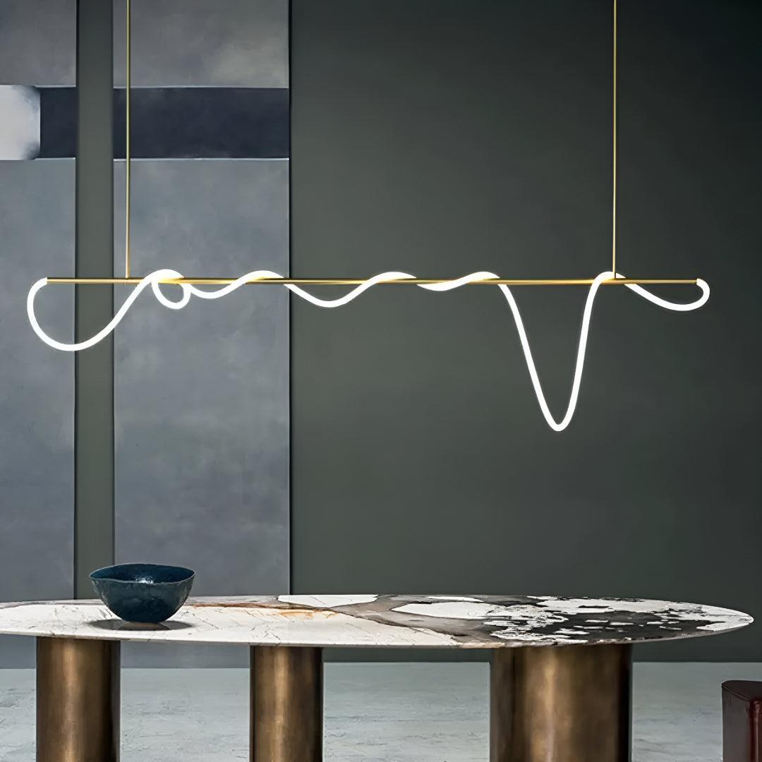 Modern Pendant Lighting With Flexible Flowing Tube Design