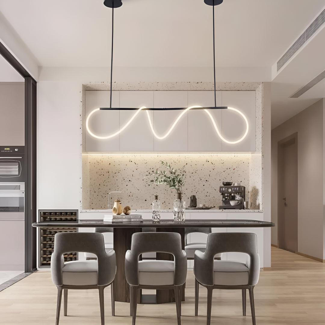 Modern Pendant Lighting With Flexible Flowing Tube Design