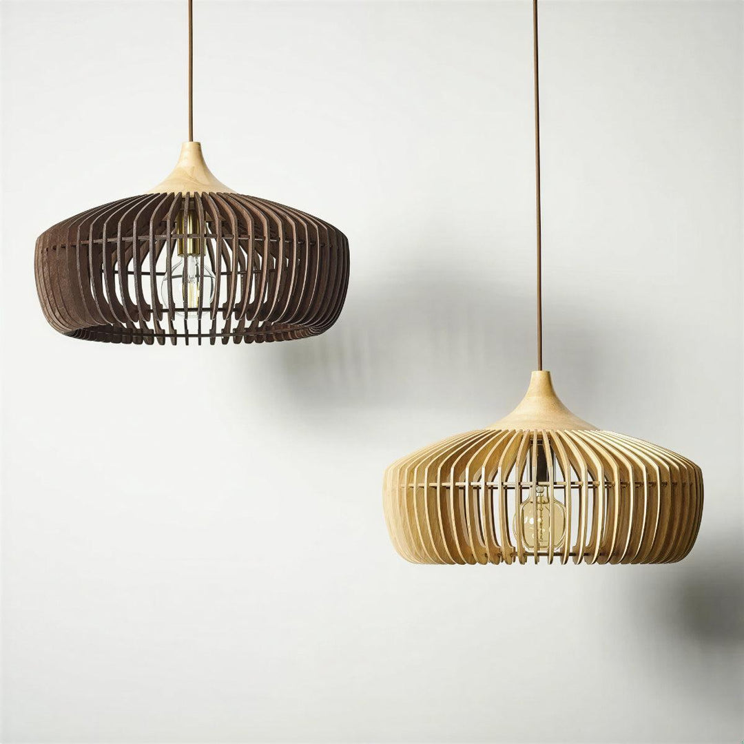 Nordic Pendant Lighting With Japanese Style Wooden Cage