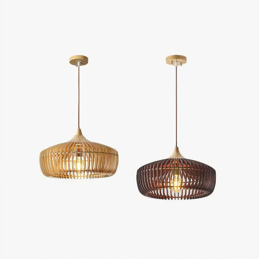 Nordic Pendant Lighting With Japanese Style Wooden Cage