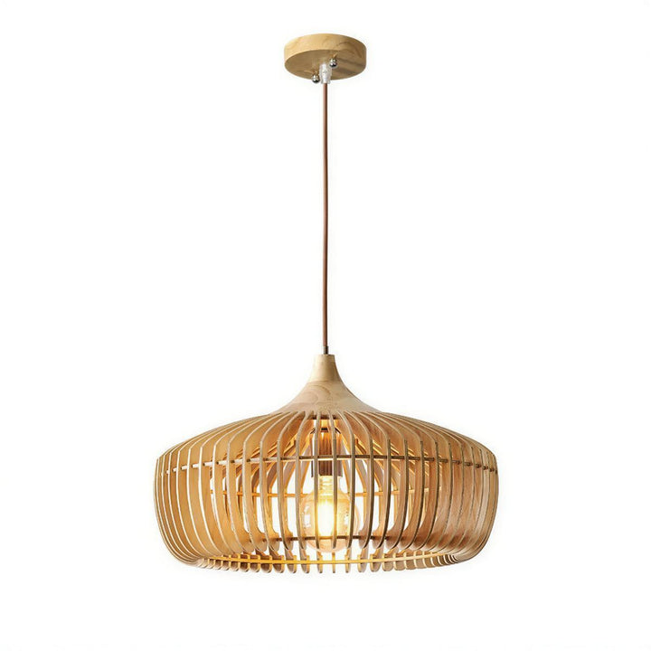 Nordic Pendant Lighting With Japanese Style Wooden Cage