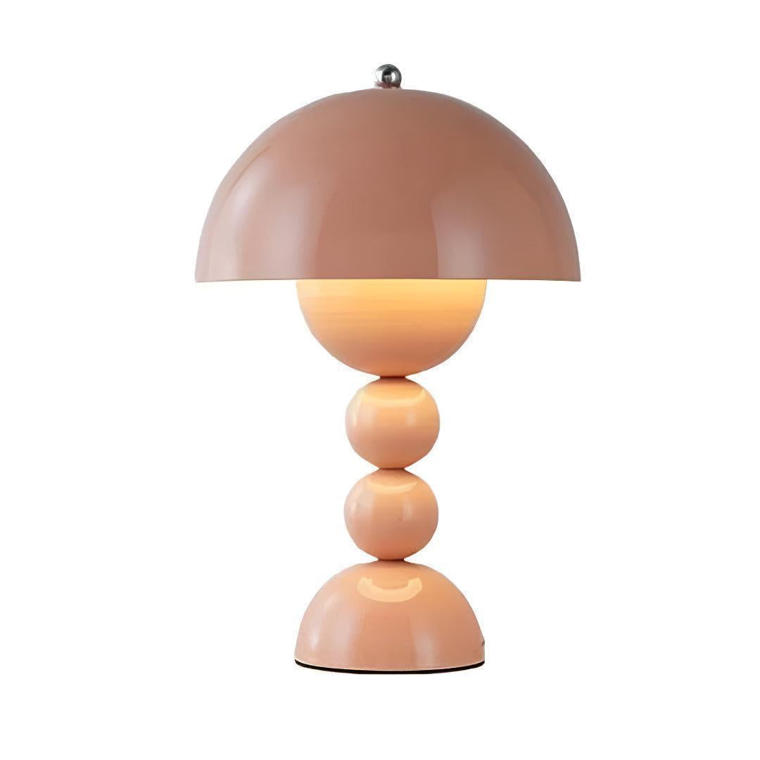 Nordic Styled Rechargeable Cordless Table Lamp With Mushroom Shade