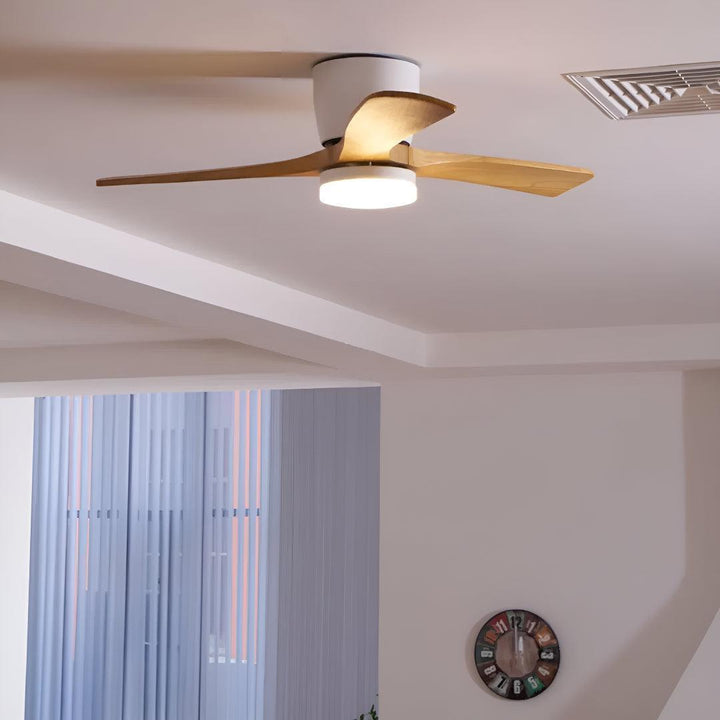 Nordic Wooden Overhead Ceiling Fan With Light And Quiet Motor