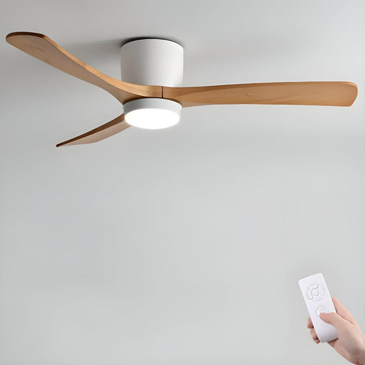 Nordic Wooden Overhead Ceiling Fan With Light And Quiet Motor