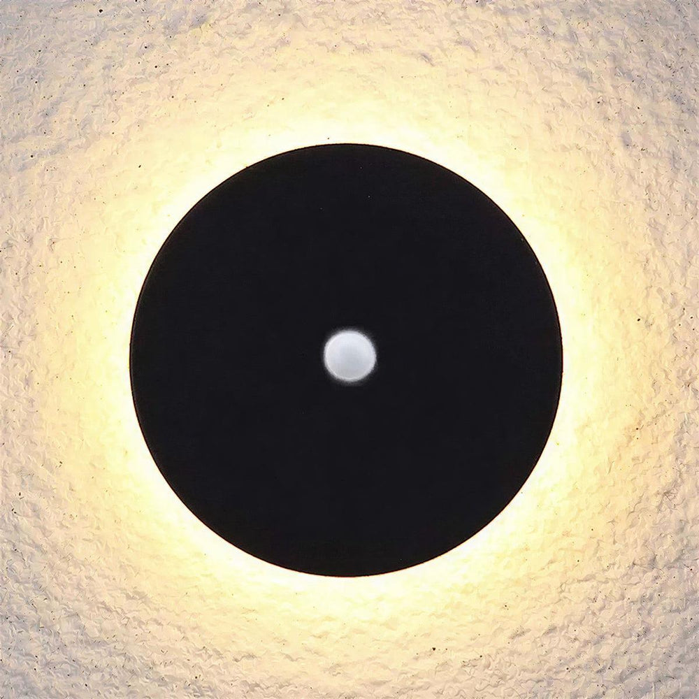 Outdoor Circular Wall Light With Minimalist Backlit Halo