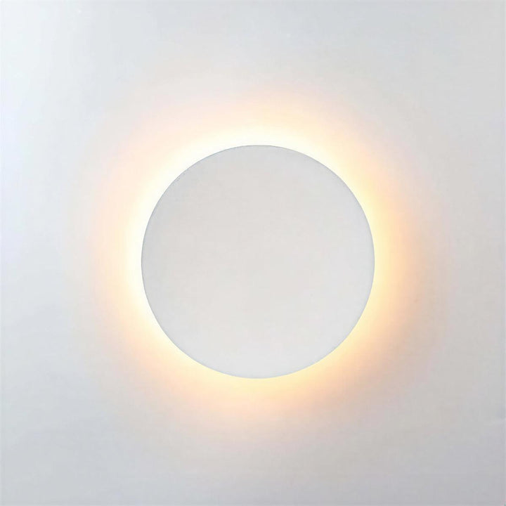 Outdoor Circular Wall Light With Minimalist Backlit Halo