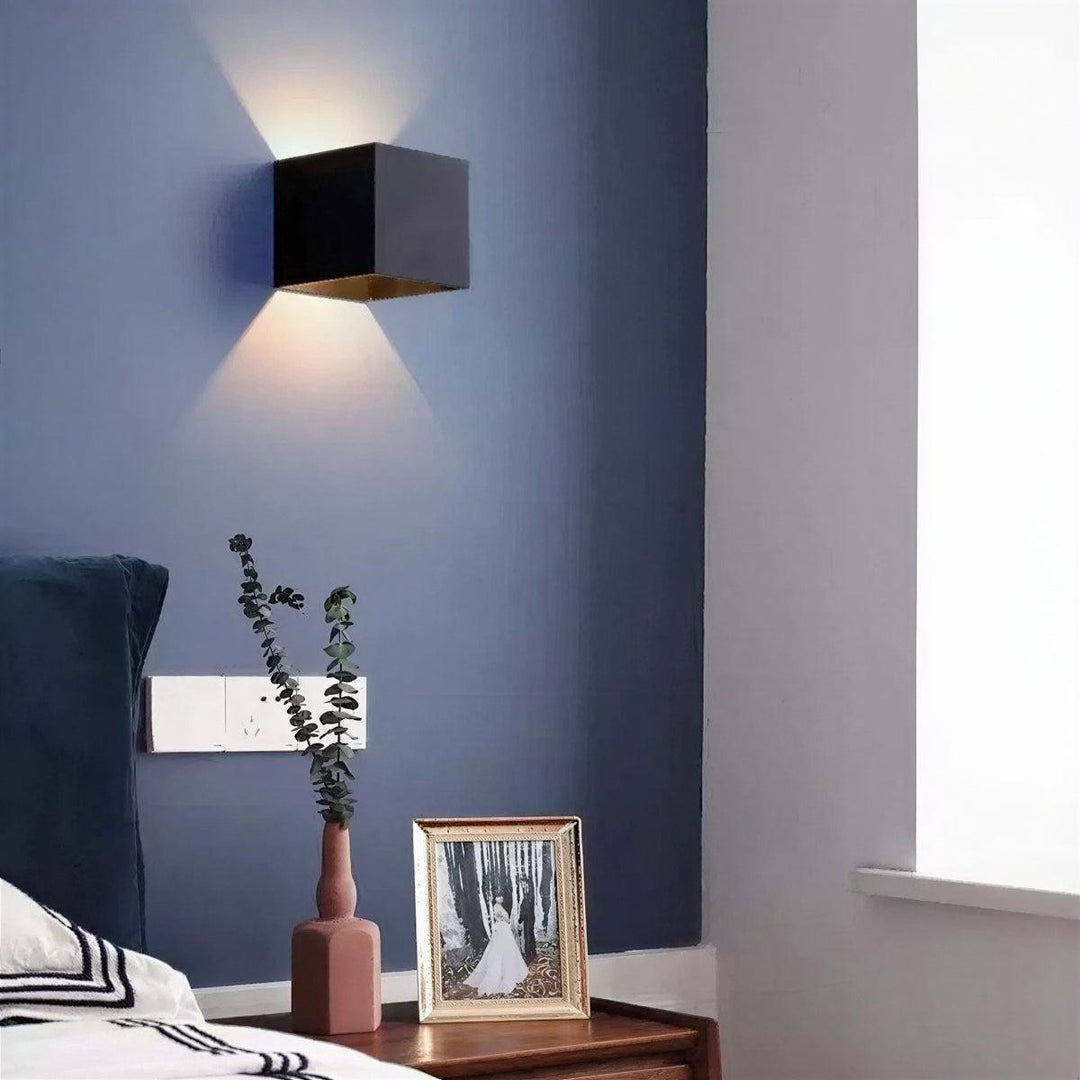 Outdoor Cube Wall Lights With Adjustable Up Down Beam