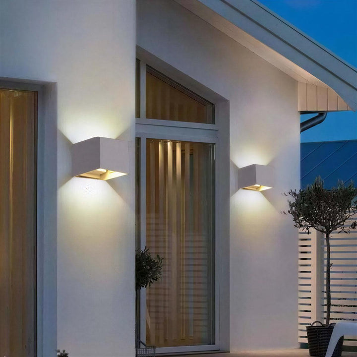 Outdoor Cube Wall Lights With Adjustable Up Down Beam