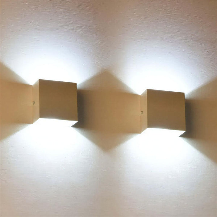 Outdoor Cube Wall Lights With Adjustable Up Down Beam