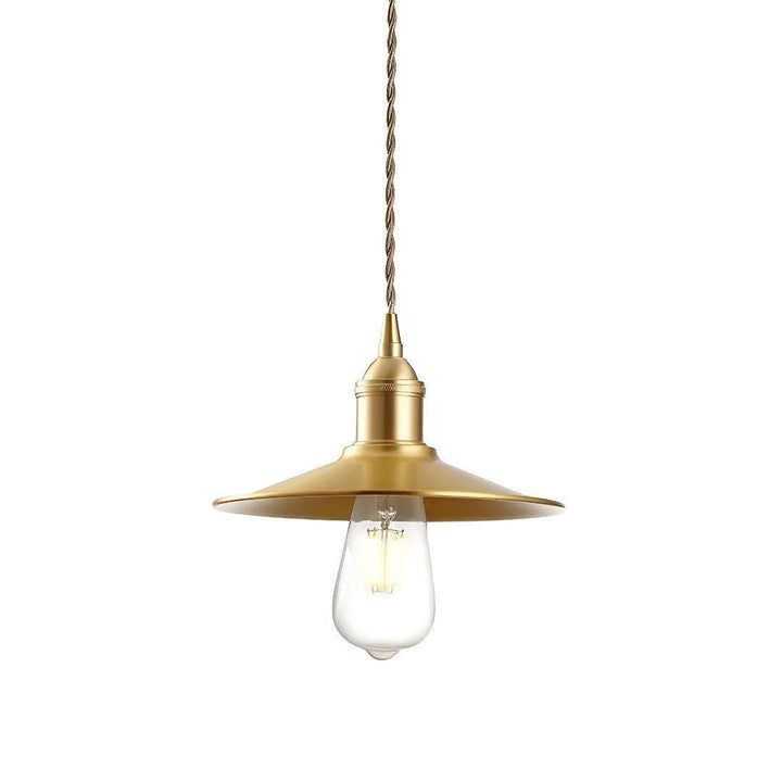 Pendant Light With Vintage Flat Scalloped Shade Design