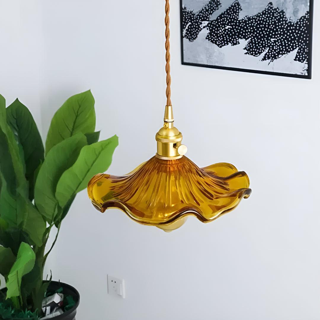Pendant Lights With Art Nouveau Flower Shade