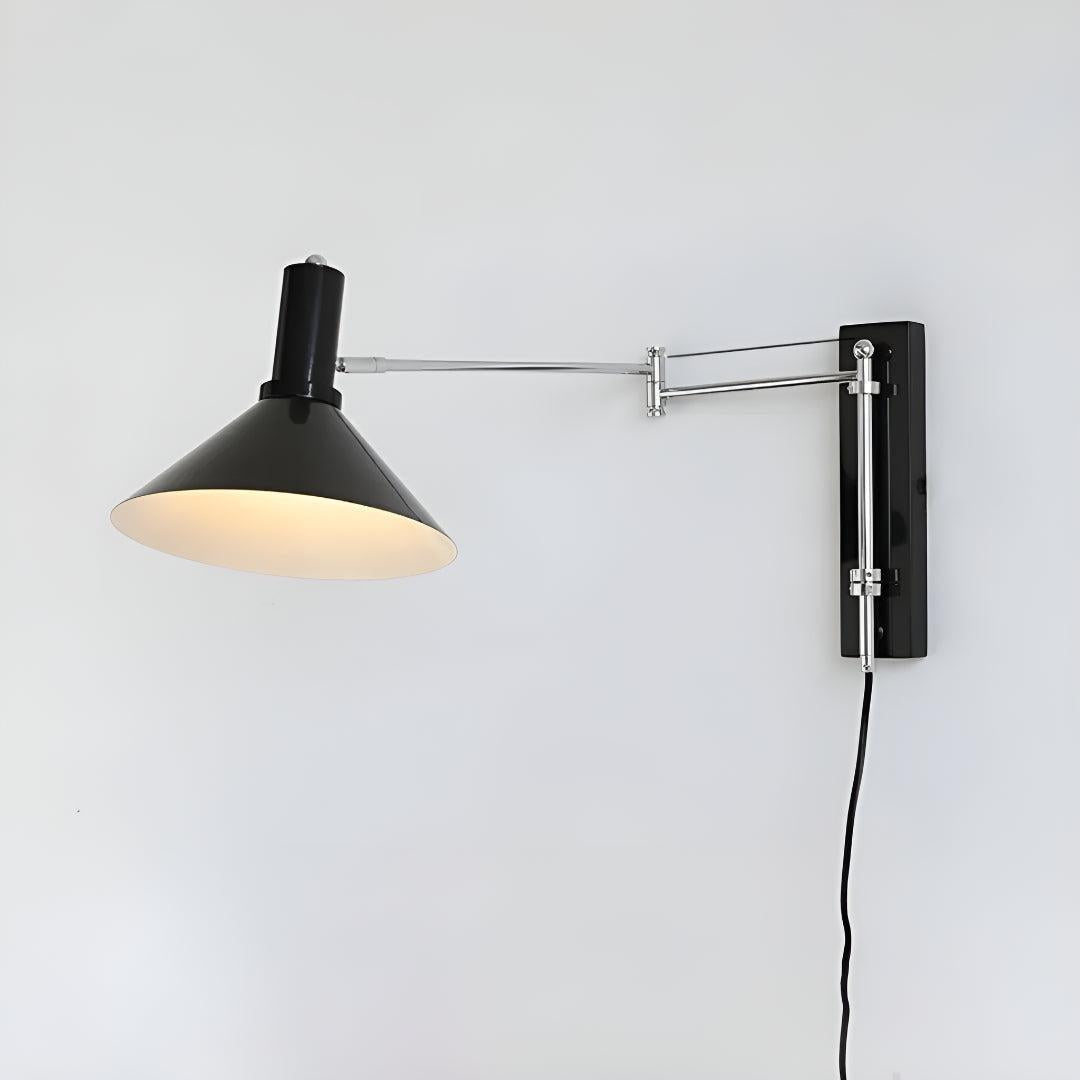 Plug In Wall Lamp With Adjustable Swing Arm And Swivel