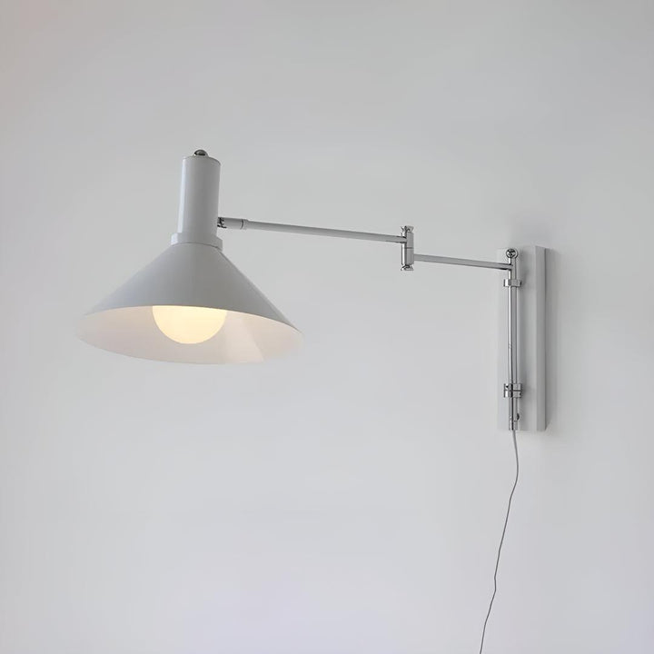 Plug In Wall Lamp With Adjustable Swing Arm And Swivel