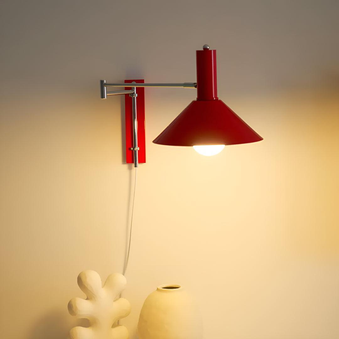 Plug In Wall Lamp With Adjustable Swing Arm And Swivel