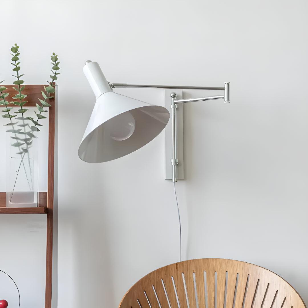 Plug In Wall Lamp With Adjustable Swing Arm And Swivel