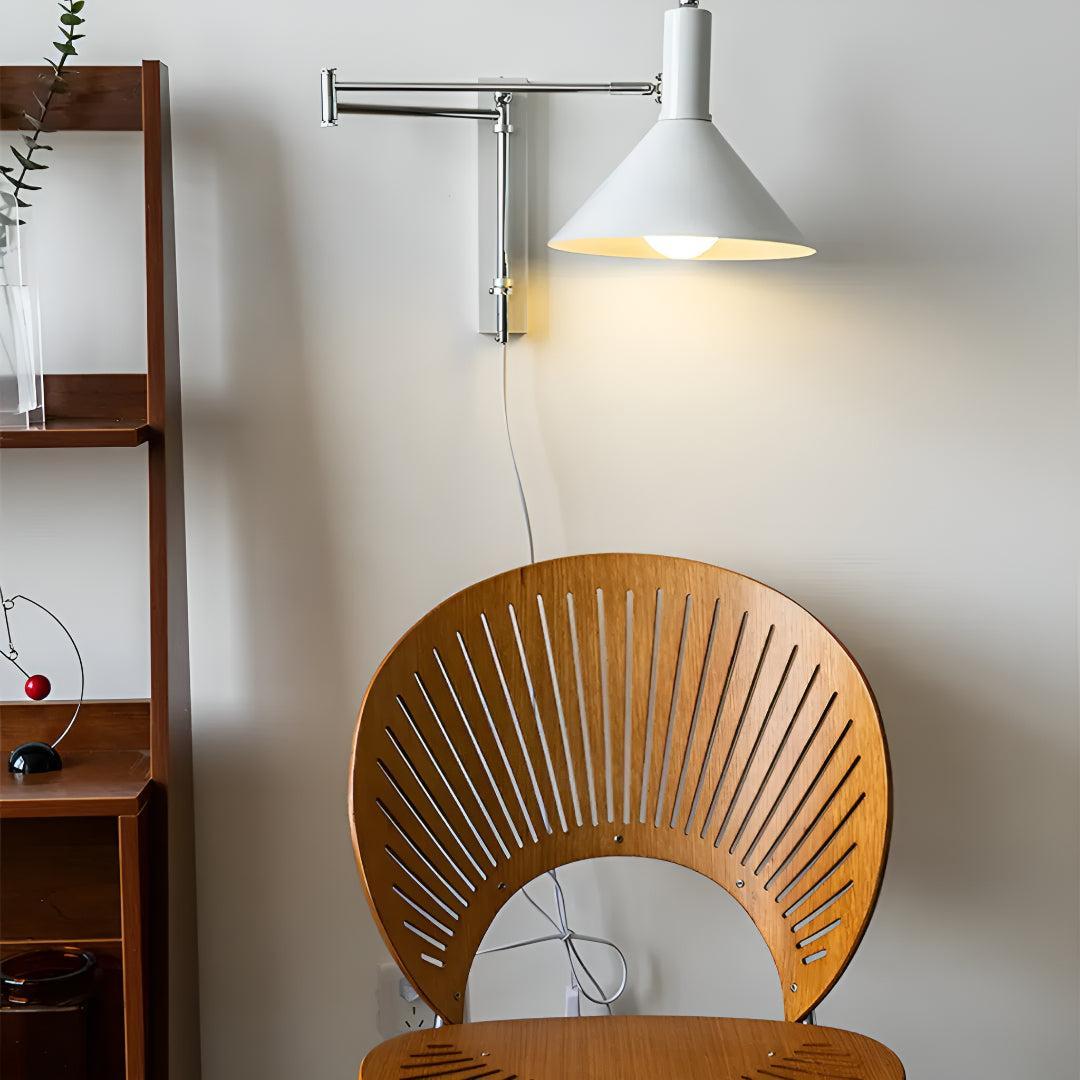 Plug In Wall Lamp With Adjustable Swing Arm And Swivel