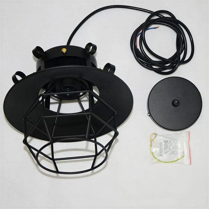 Retro Vintage Pendant With Industrial Cage Style Design