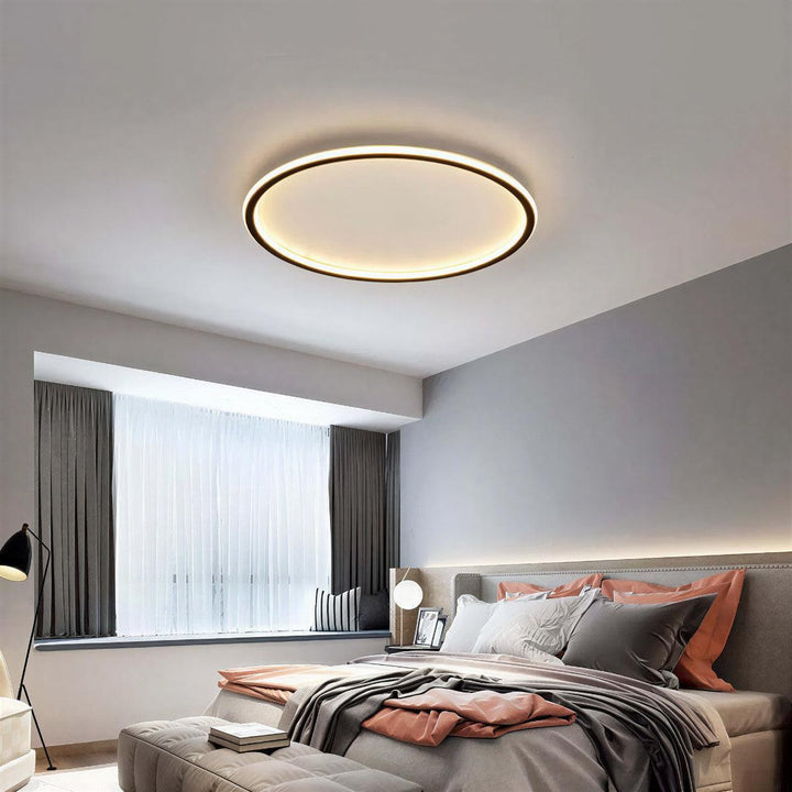 Round Flush Mount Ceiling Light With Interior Illumination