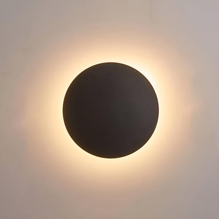 Round Metal Halo Illumination Indoor Wall Light For Modern Ambient