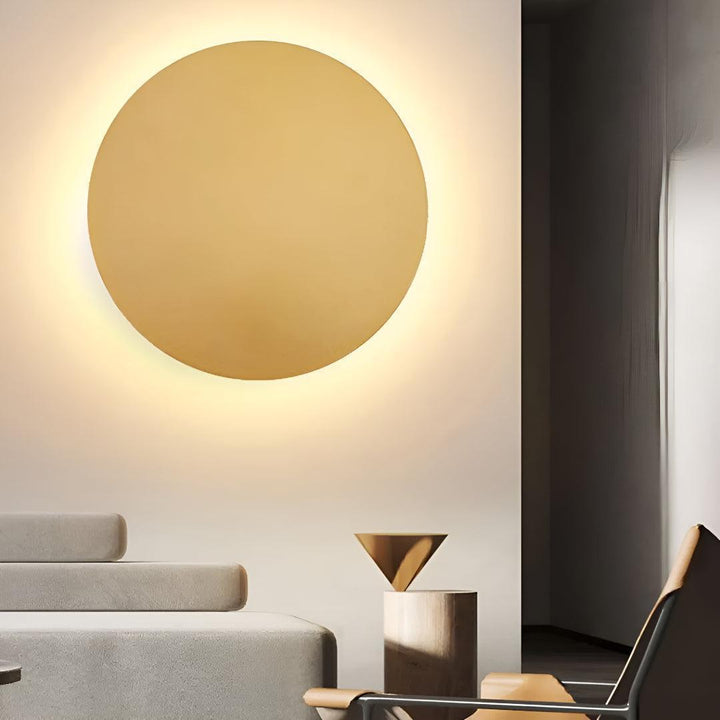 Round Metal Halo Illumination Indoor Wall Light For Modern Ambient