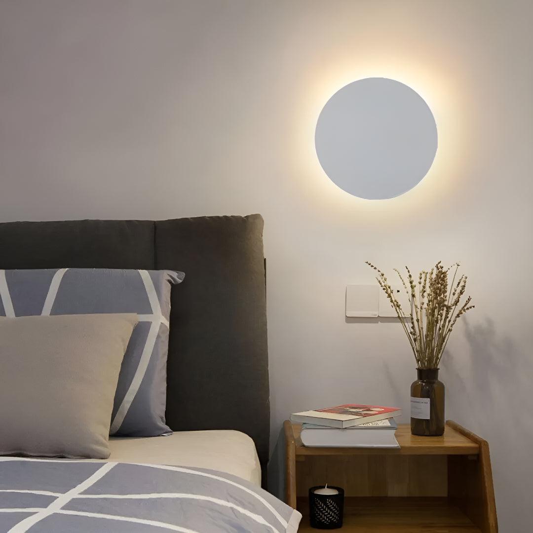 Round Metal Halo Illumination Indoor Wall Light For Modern Ambient