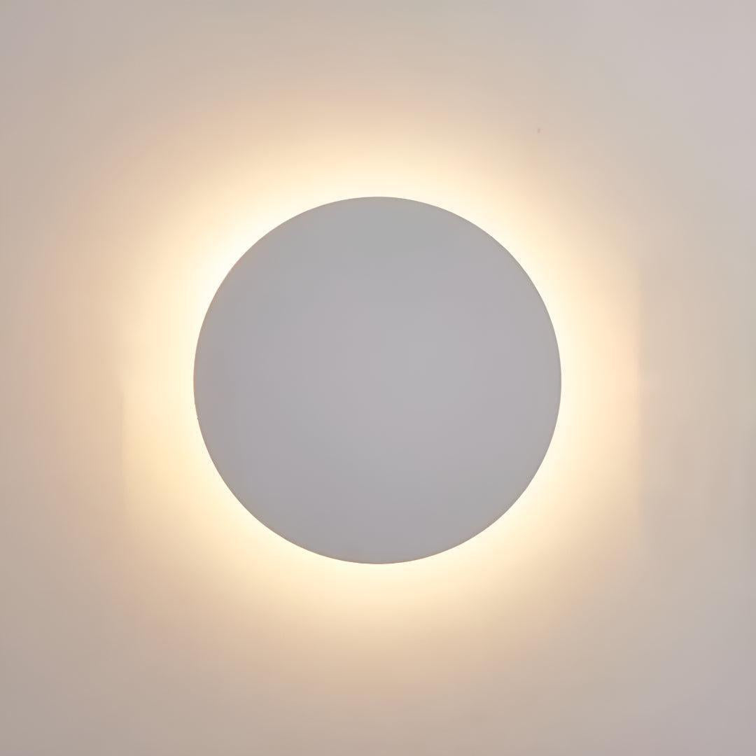 Round Metal Halo Illumination Indoor Wall Light For Modern Ambient
