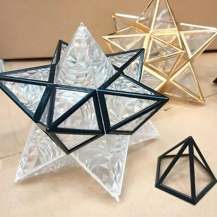 Rustic Ceiling Light Fixture With Geometric Star Burst