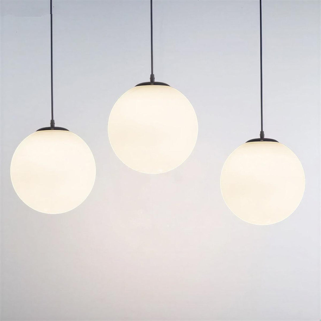 Simple Pendant Fixture With Modern Glass Globe Style