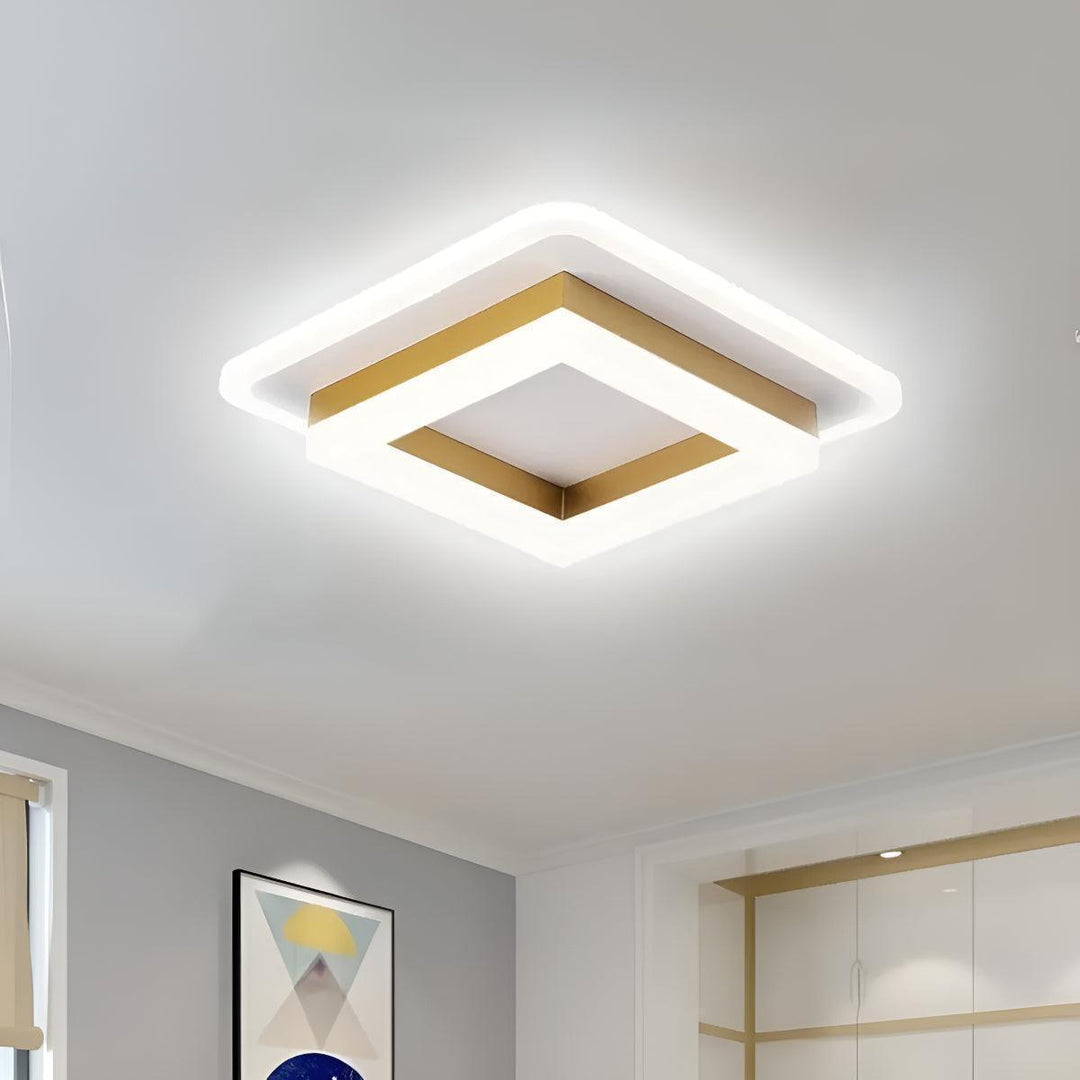 Square Ceiling Light Fixture With Flush Mount Design