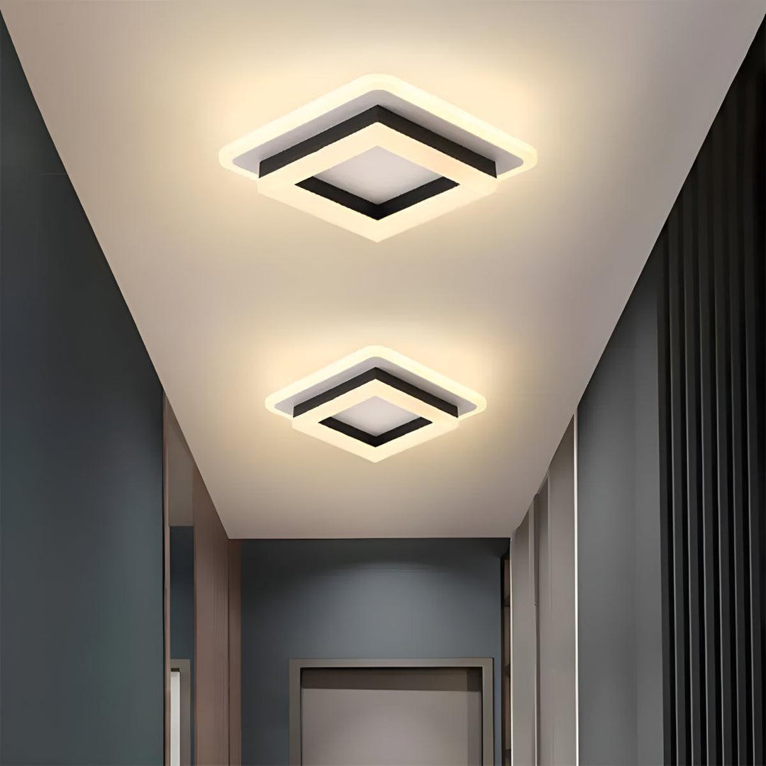 Square Ceiling Light Fixture With Flush Mount Design