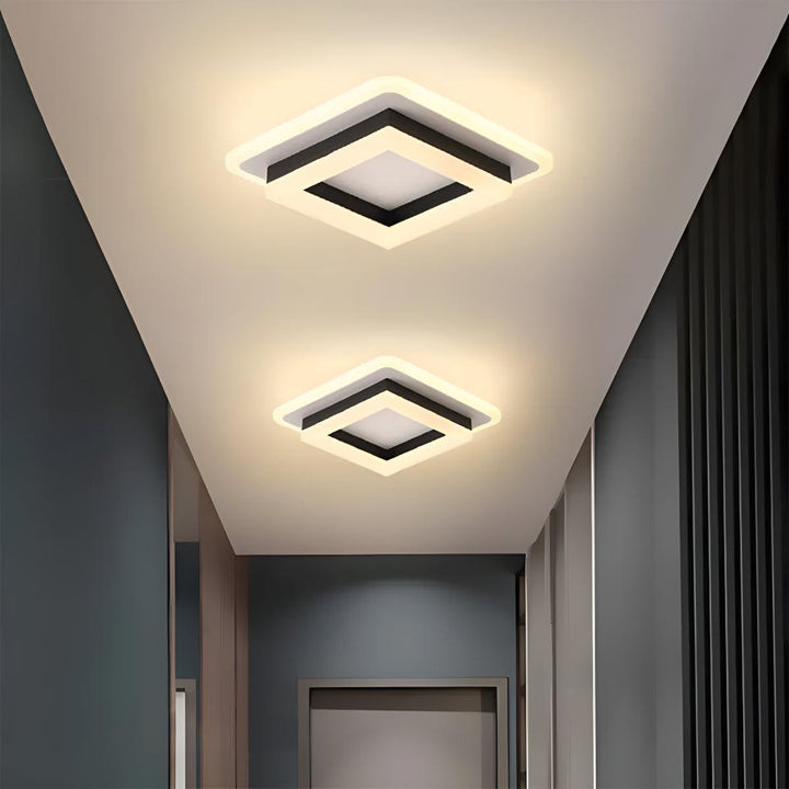 Square Ceiling Light Fixture With Flush Mount Design