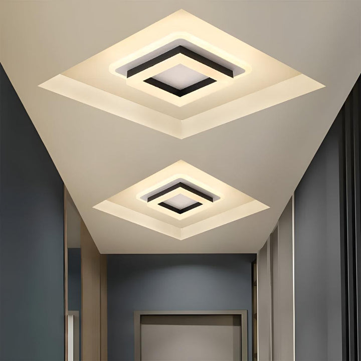 Square Ceiling Light Fixture With Flush Mount Design