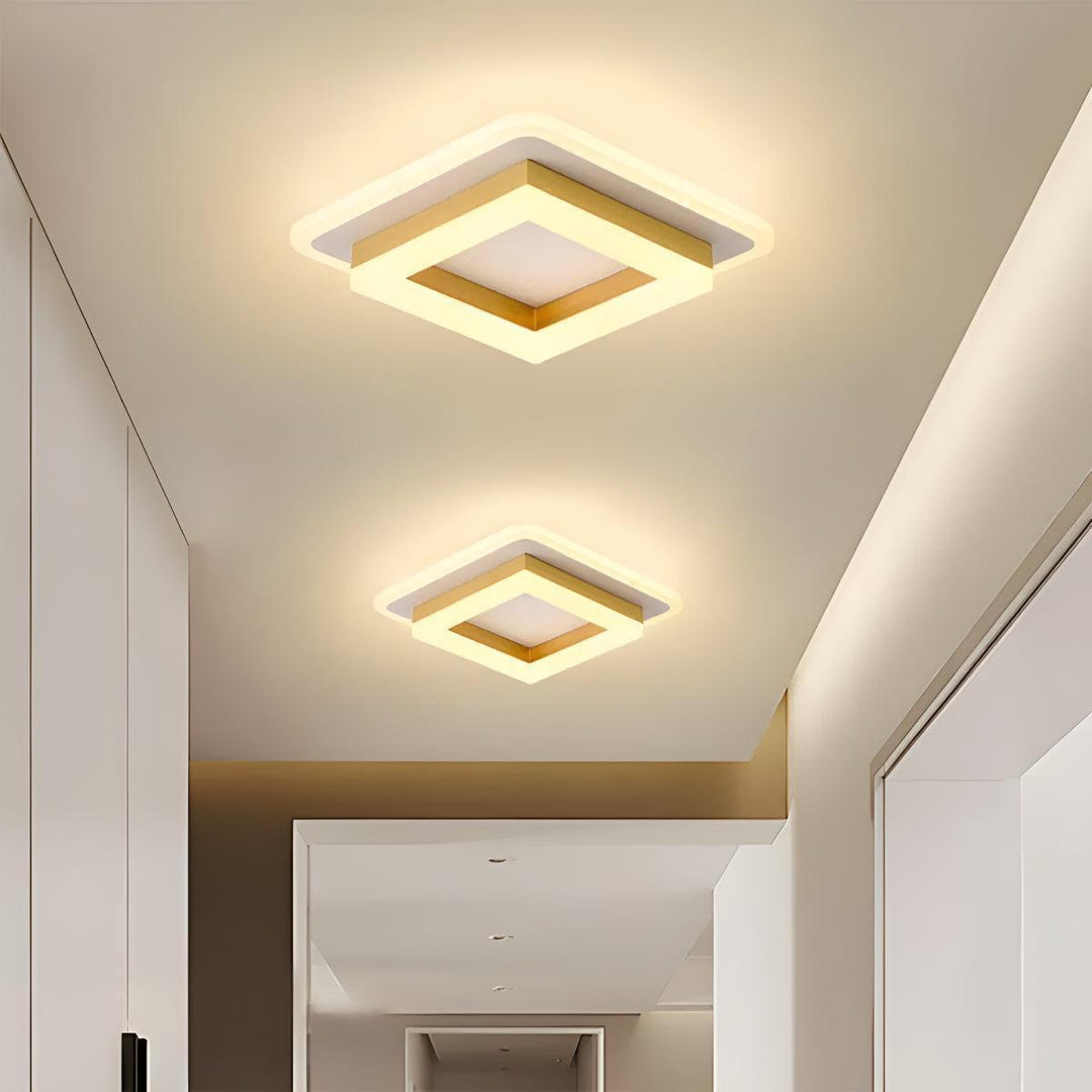 Square Ceiling Light Fixture With Flush Mount Design